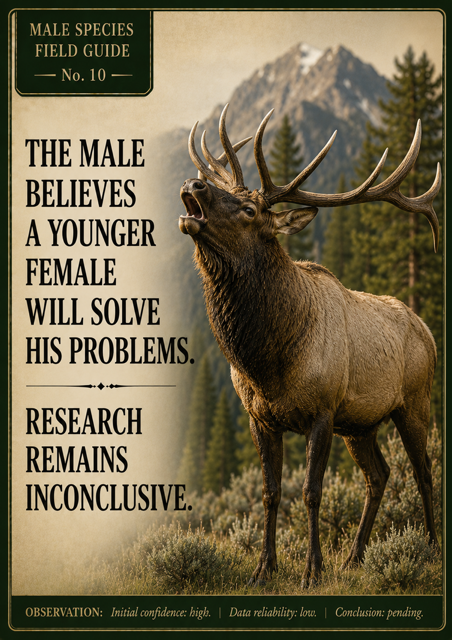 Male Species Field Guide Magnet No. 10 – Research Inconclusive