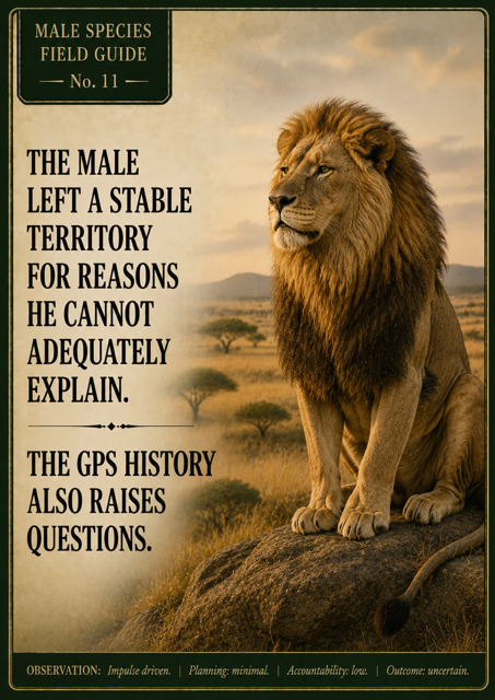 Male Species Field Guide Magnet No. 11 – Stable Territory