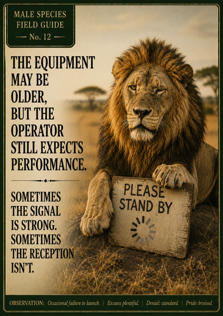Male Species Field Guide Magnet No. 12 – The Equipment